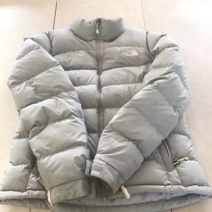 North Face Womens Medium Gray Nuptse 700 Down Winter Puffer Jacket Coat Ladies